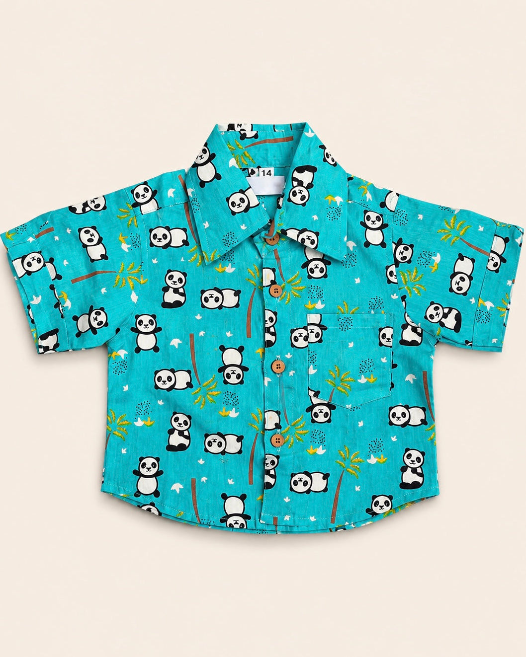 Children's Shorts set with panda pattern on a blue background from Aruvo