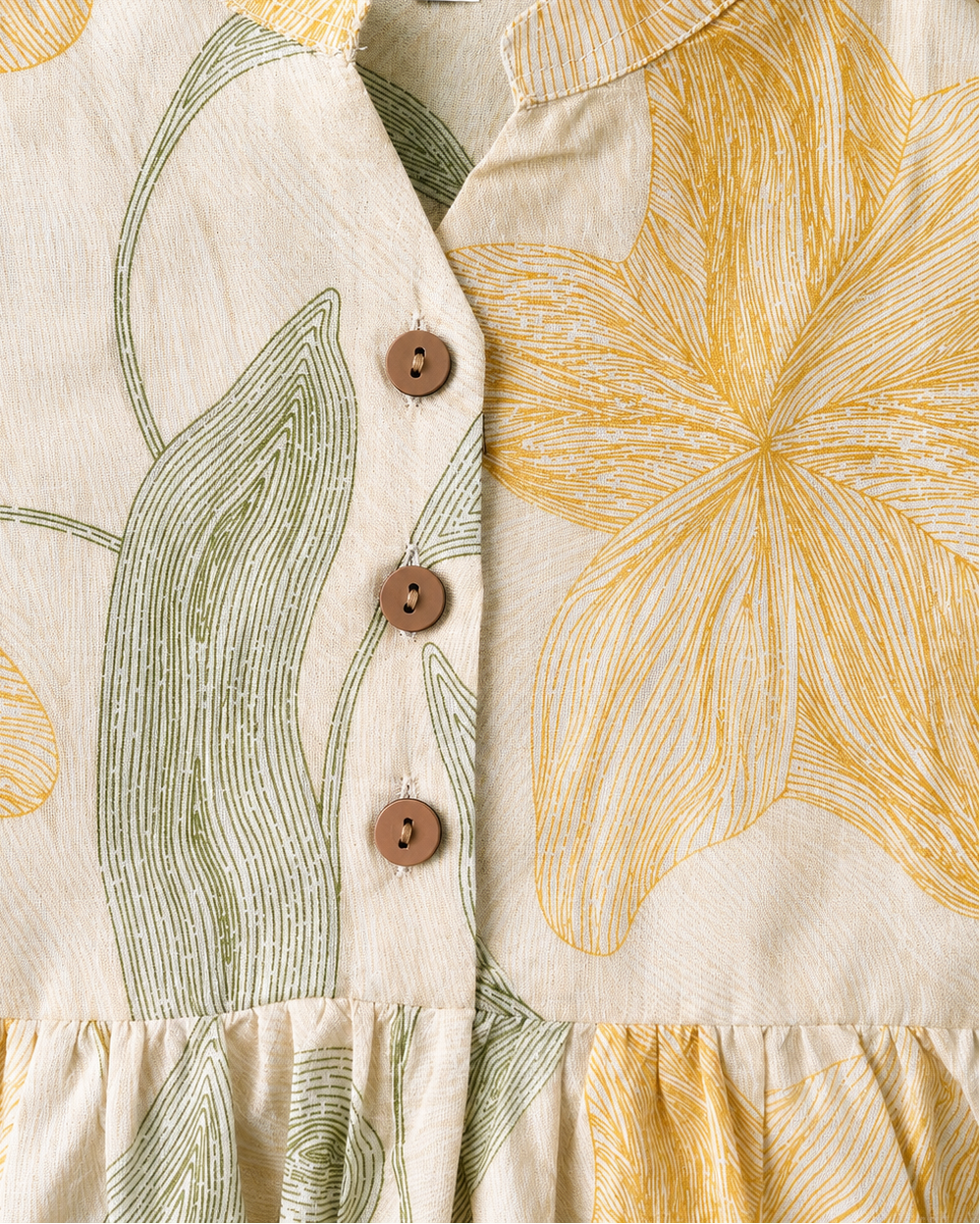 Floral printed Ivory Girls co-ord set from Aruvo in beige solid background
