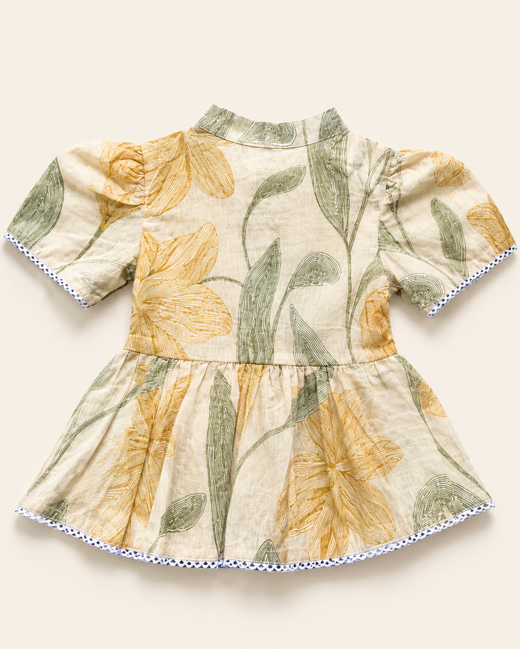 Floral printed Ivory Girls co-ord set from Aruvo in beige solid background