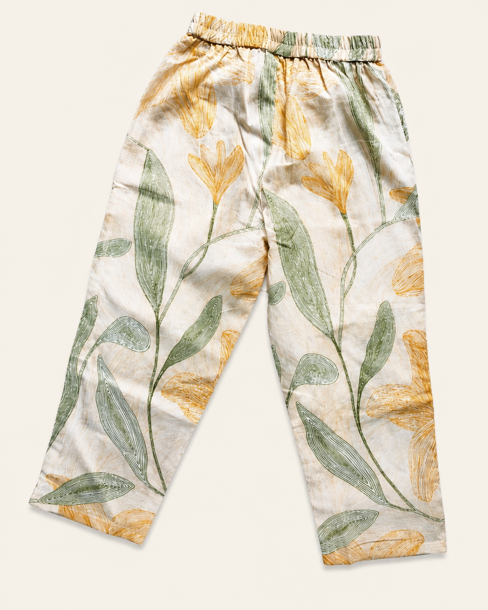 Floral printed Ivory Girls co-ord set from Aruvo in beige solid background