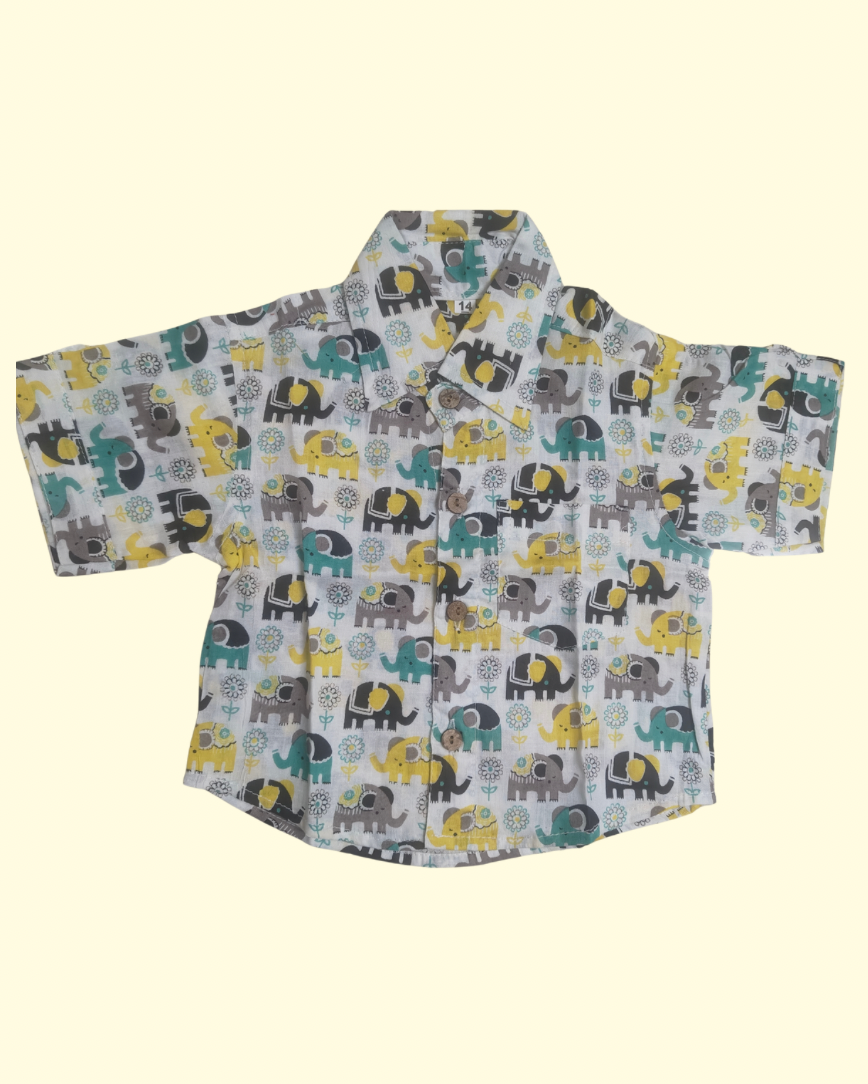 Short Sleeve Shirt of Aruvo premium Elephant printed co-ord 