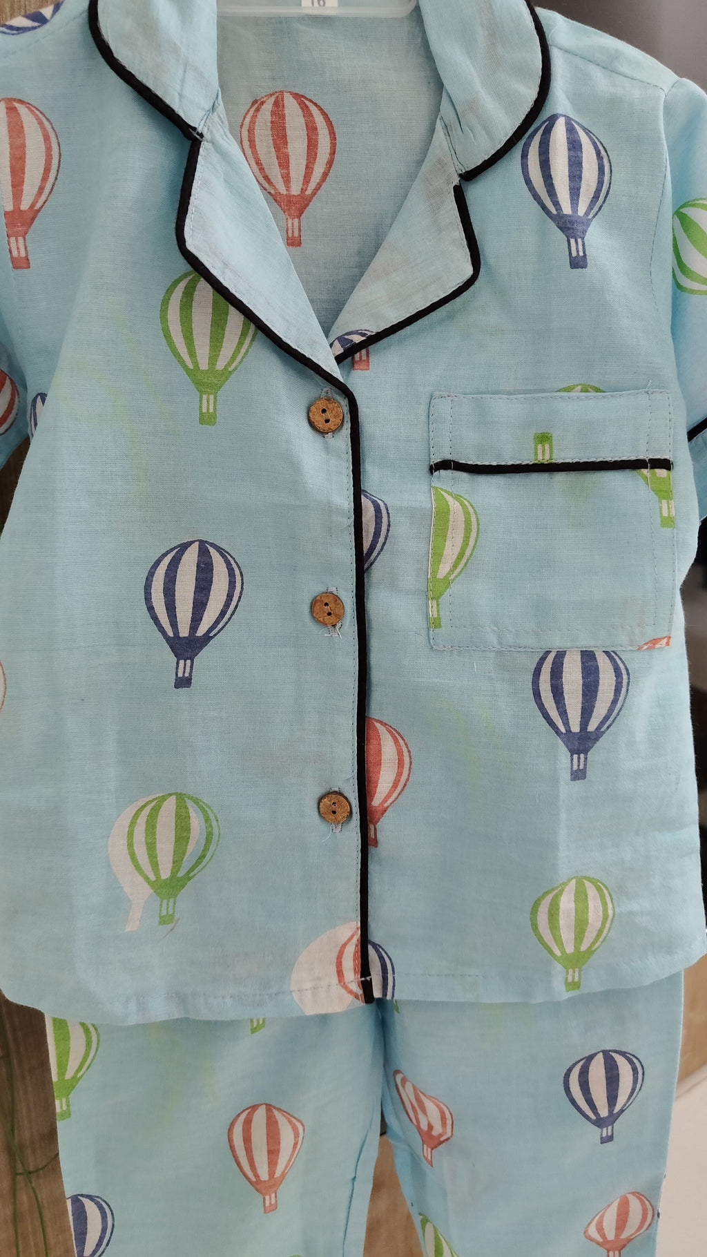 Hot Balloon Half Sleeve Kids Cotton Night Dress | Aruvo