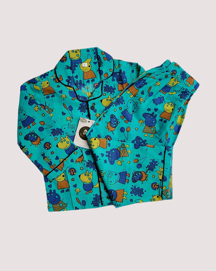 Unisex Peppa printed full sleeve Kids Cotton full sleeve Night Suit