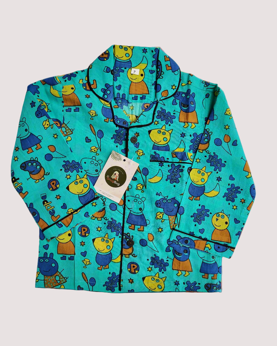 Unisex Peppa printed full sleeve Kids Cotton full sleeve Night Suit
