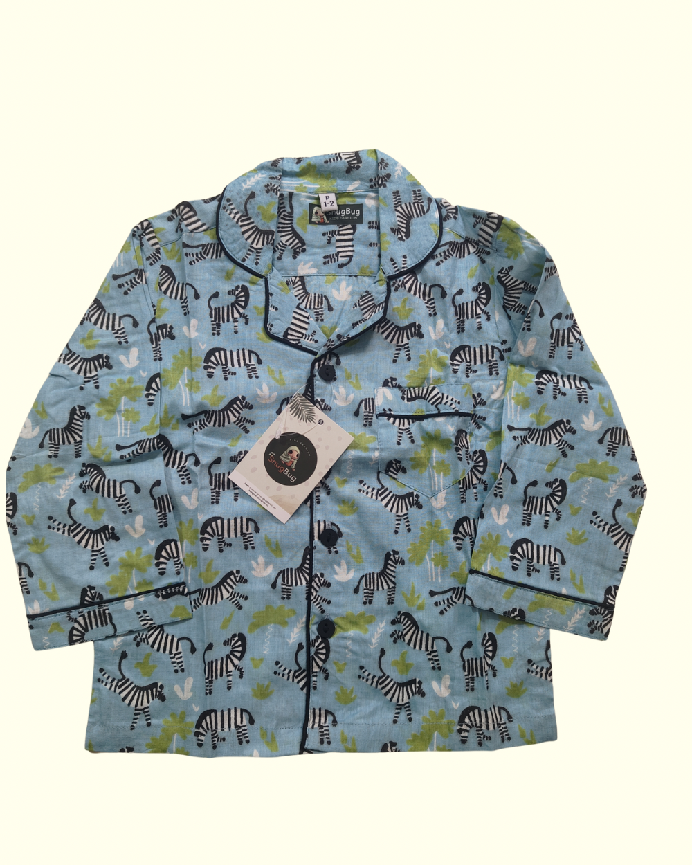 SnugBug's Zebra printed pure cotton full sleeve Night suit set