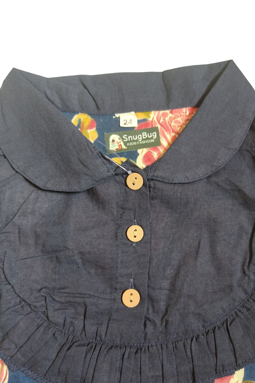 SnugBug Girl's Summer Frock's collar