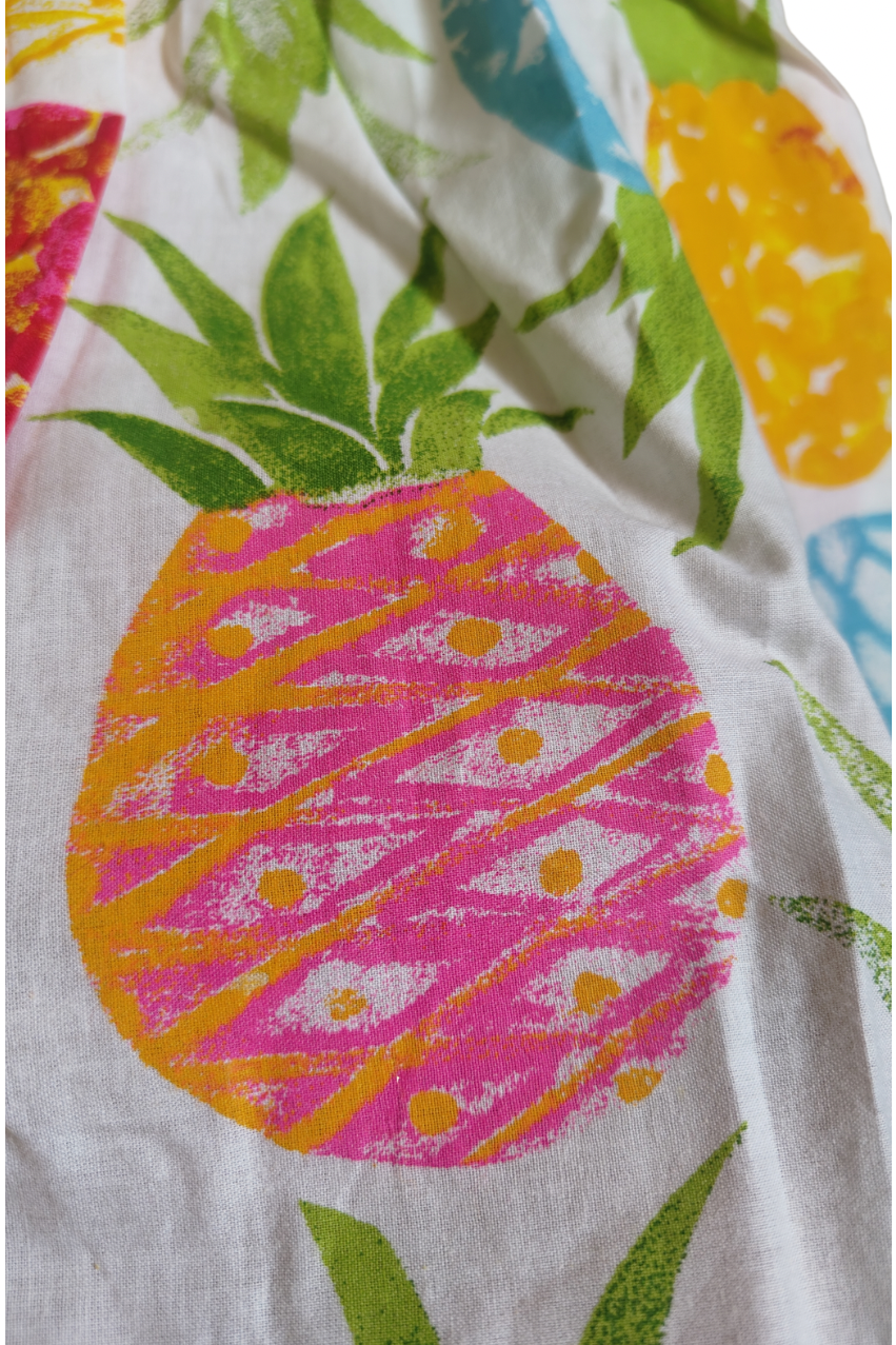A girl wearing SnugBug's a Pure cotton fruit print summer dress 