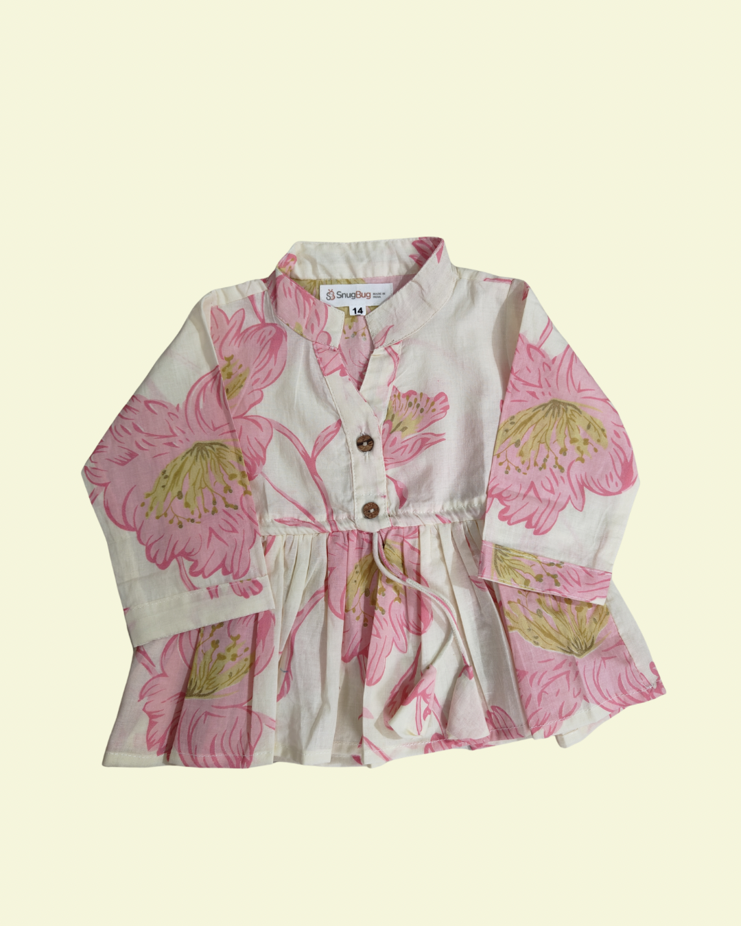 Stylish co ord sets girls in breathable pure cotton floral print outfit featuring a peplum top and wide-leg pants, perfect for summer wear and casual outings.