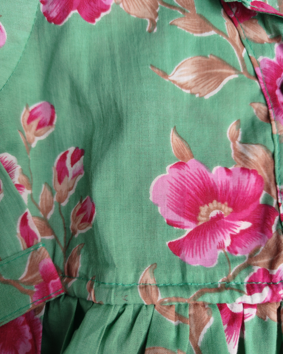 Girls Botanical Floral Dori Cotton Co-ord Set | Aruvo